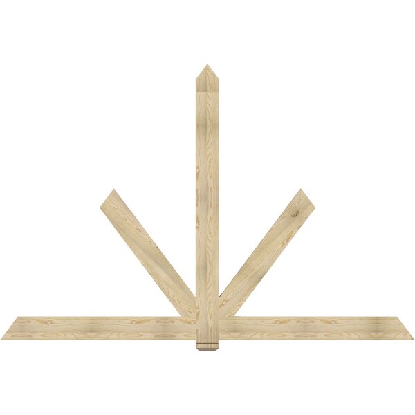 Ekena Millwork Kennewick Rough Sawn Timber Gable Bracket, Douglas Fir, 108"W x 72"H x 2"D x 6"F, 16/12 Pitch GBW108X72X0206KEN00RDF - main